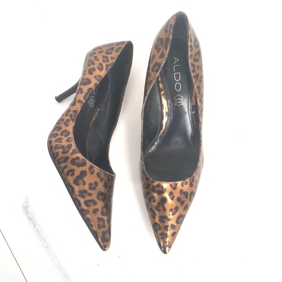 Aldo Leopard Print Pointed Toe High Heel Pump Sz 6 - Picture 1 of 8
